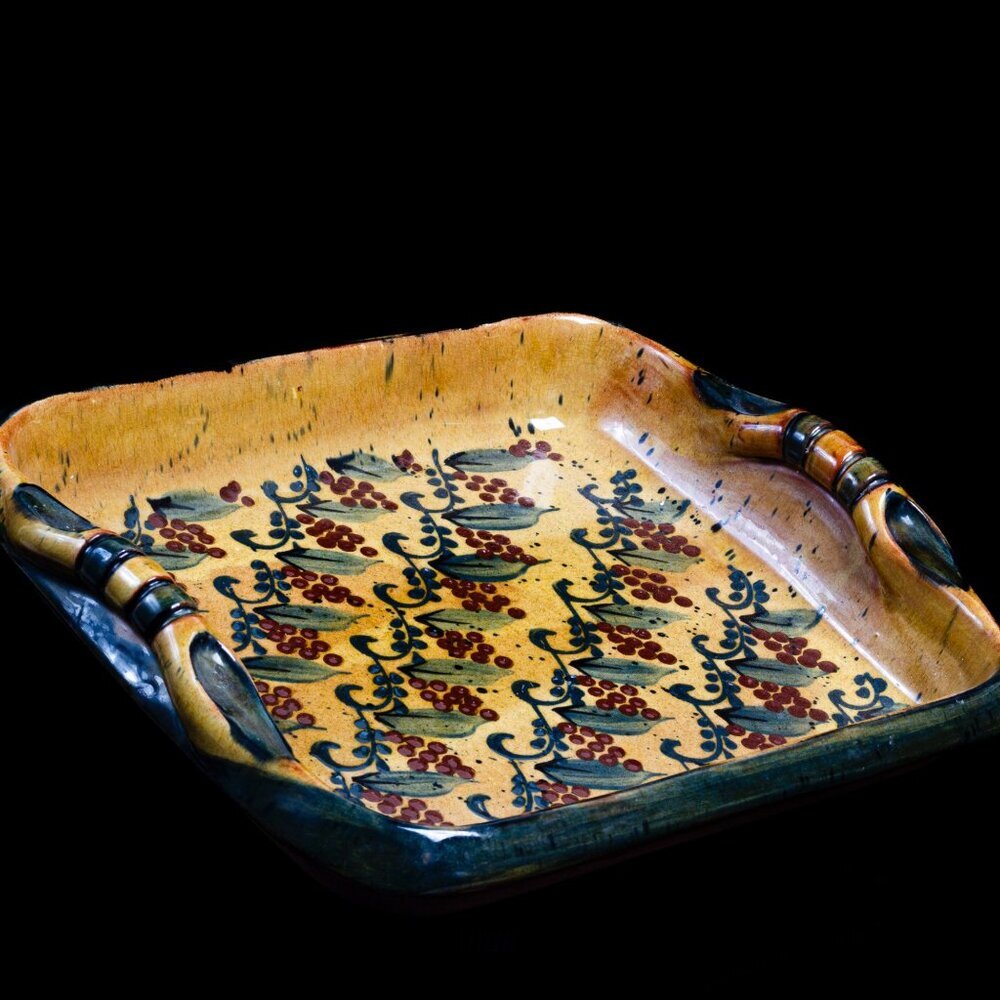 FF Griffi Corsican Ceramic Tray - Signed Terraghja Di Corti Handcrafted Tray - Picture 4 of 10